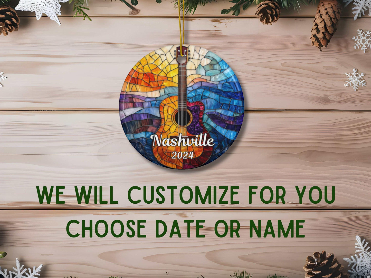 Nashville Faux Stained Glass Ornament