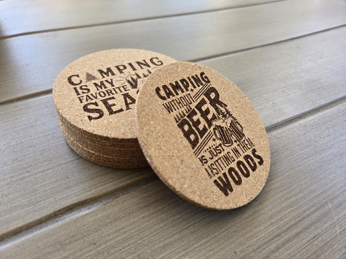 8 Pack of Funny Camping Coasters