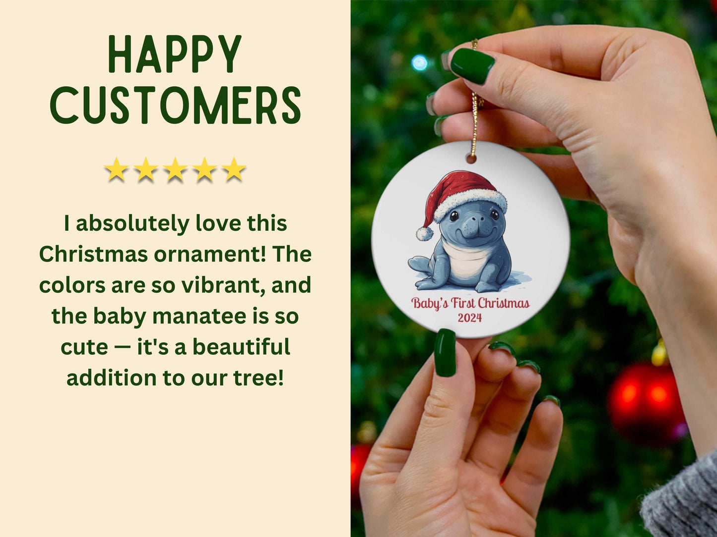 Baby's First Christmas Manatee Ornament