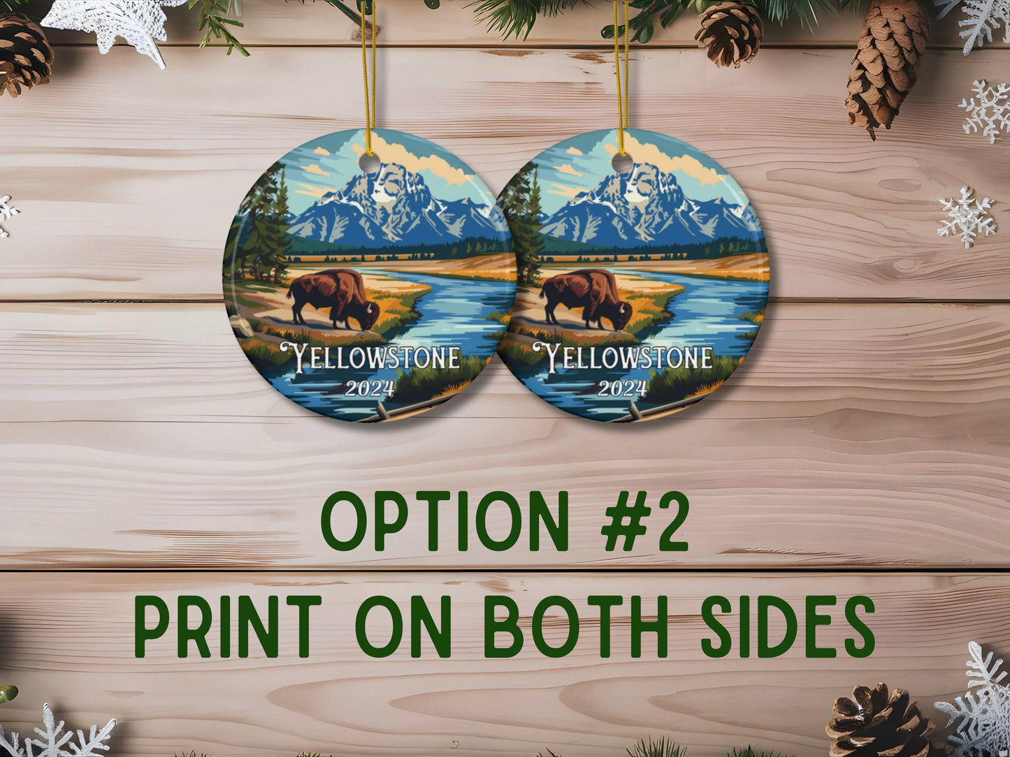 Yellowstone Illustrated Christmas Ornament