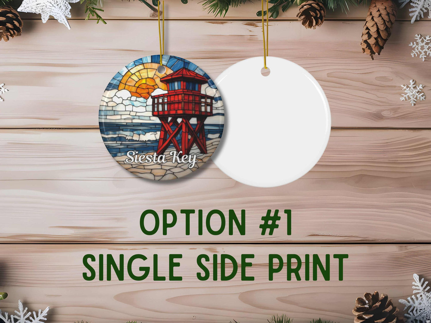 Siesta Key Florida Ceramic Ornament