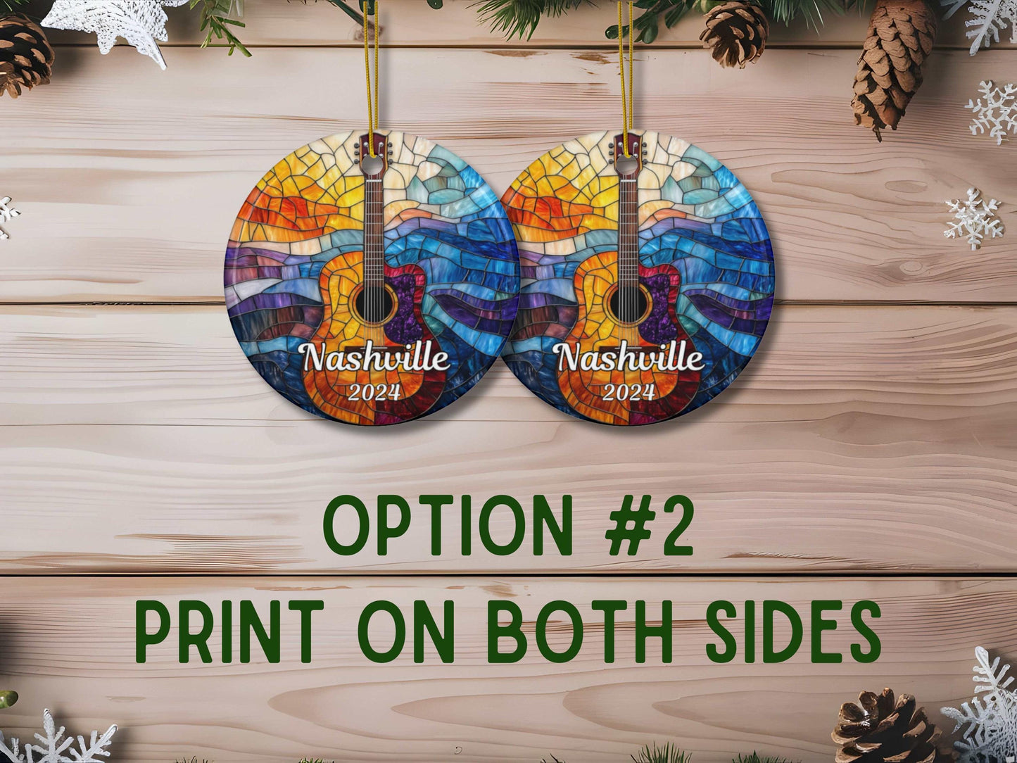 Nashville Faux Stained Glass Ornament