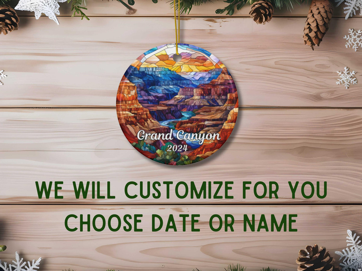 Grand Canyon Faux Stained Glass Ornament - National Parks Collection