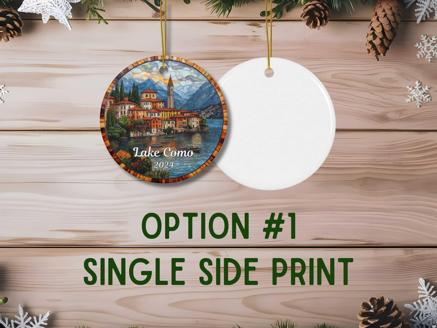 Lake Como Stained Glass Style Ornament