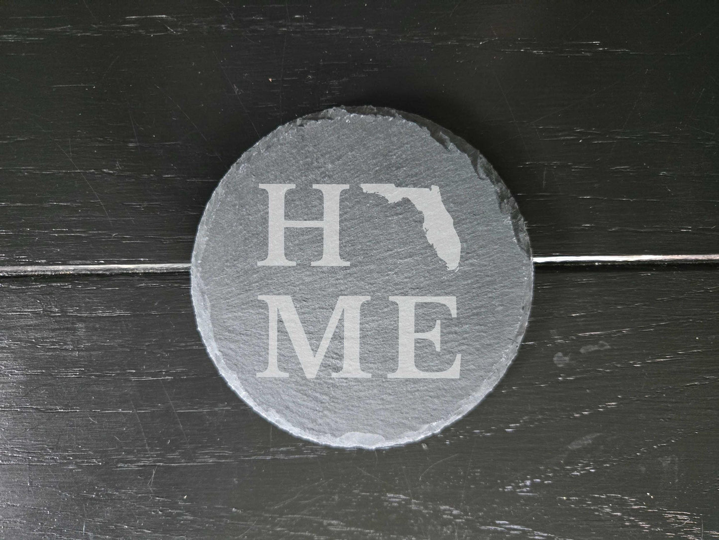 Florida Home State Engraved Stone Coasters, Set of 4