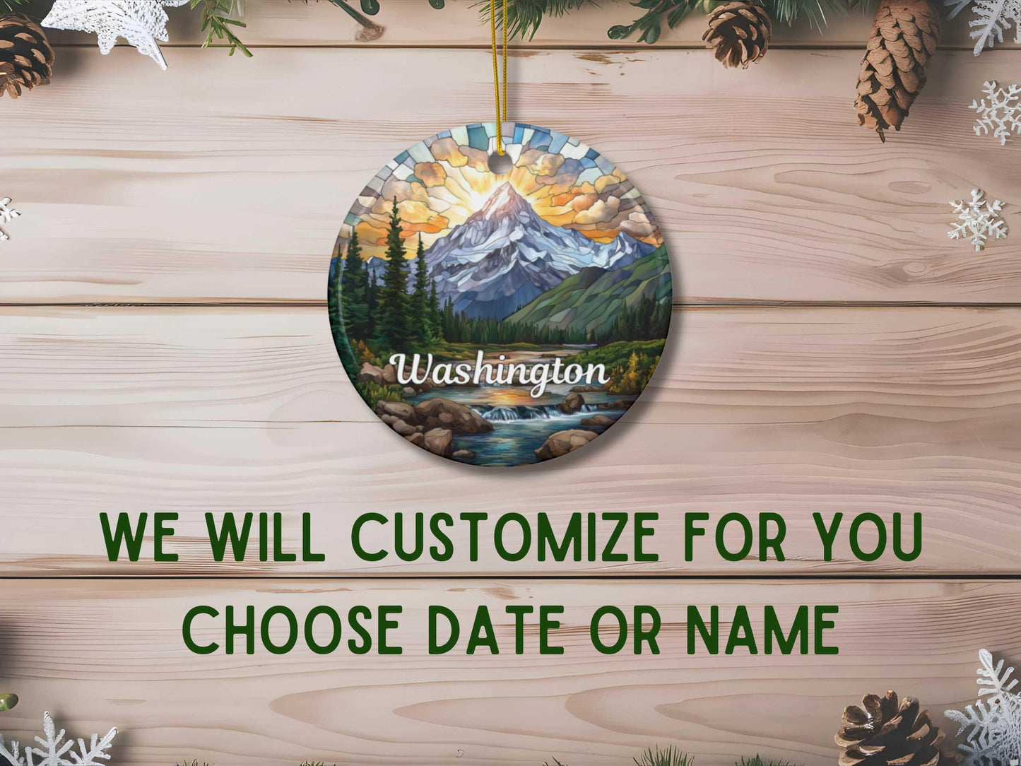 Washington Faux Stained Glass Ornament