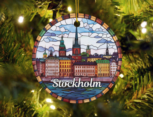Stockholm Stained Glass Style Ornament