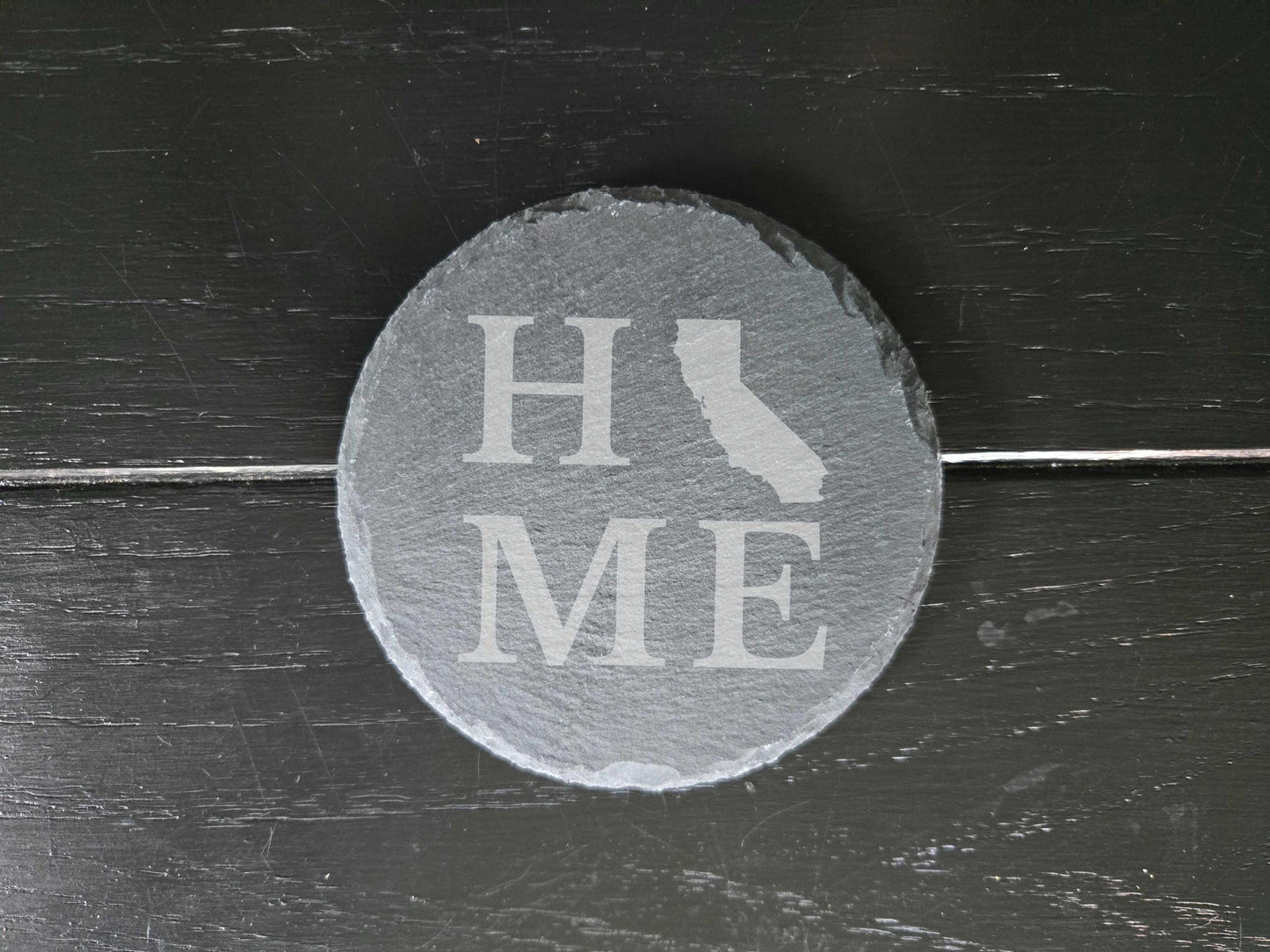 California Home State Engraved Drink Coasters, Set of 4