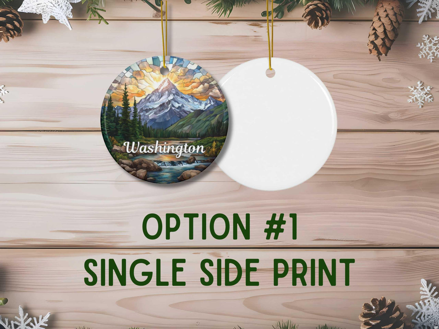 Washington Faux Stained Glass Ornament