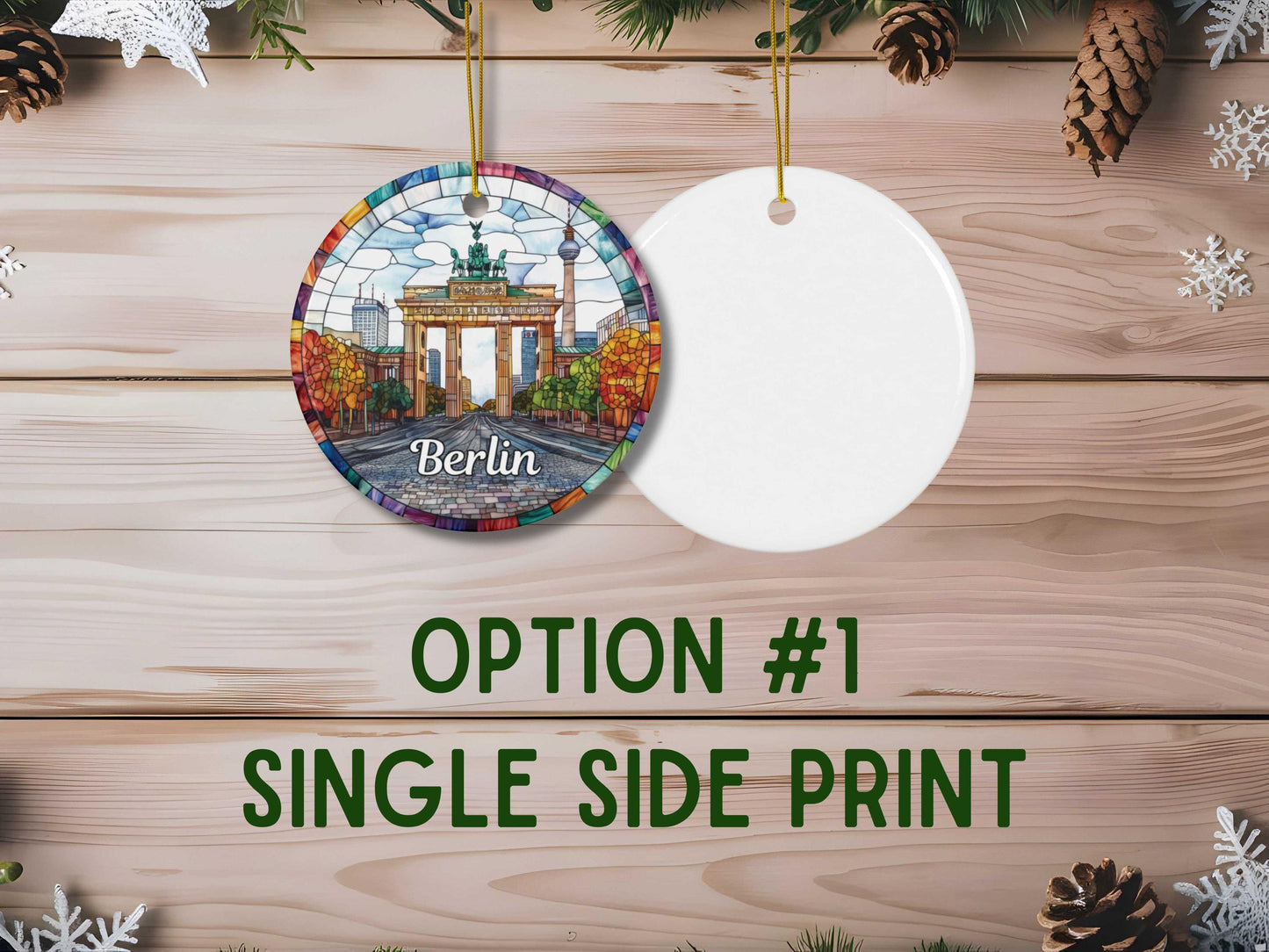 Berlin Germany Stained Glass Style Ornament