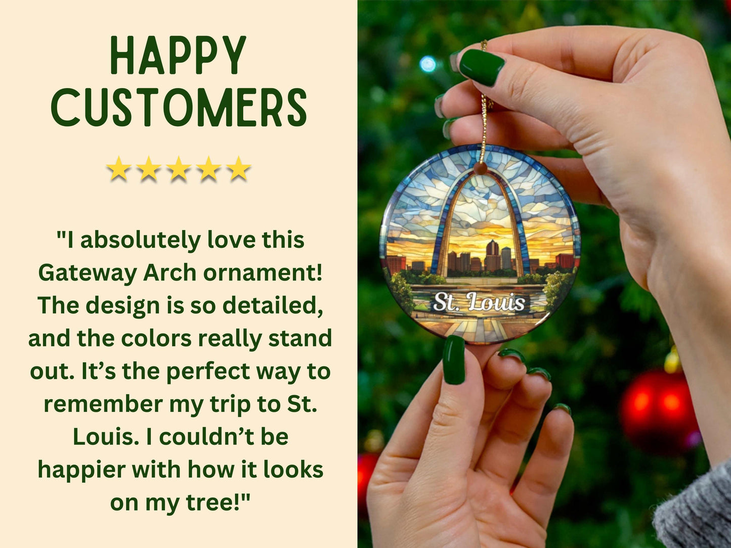 Gateway Arch National Park Stained Glass Style Ornament