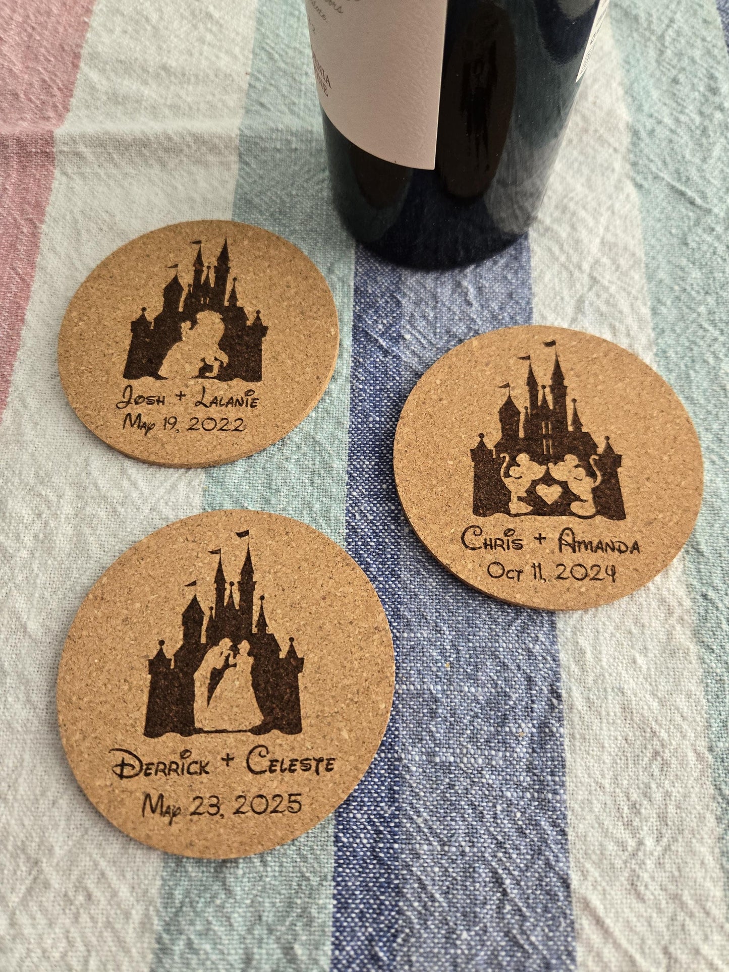 Fairytale Wedding Favor Drink Coasters, Disney Inspired Wedding Favors, Wedding Coasters for Receptions Gifts, Wedding Favors For Guests