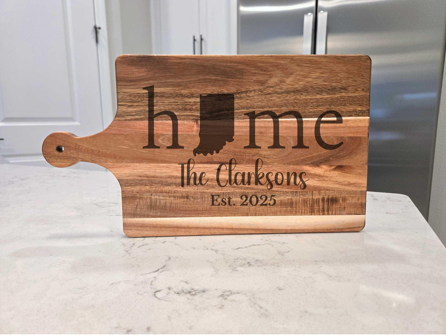 Personalized Indiana Wood Charcuterie or Cutting Board