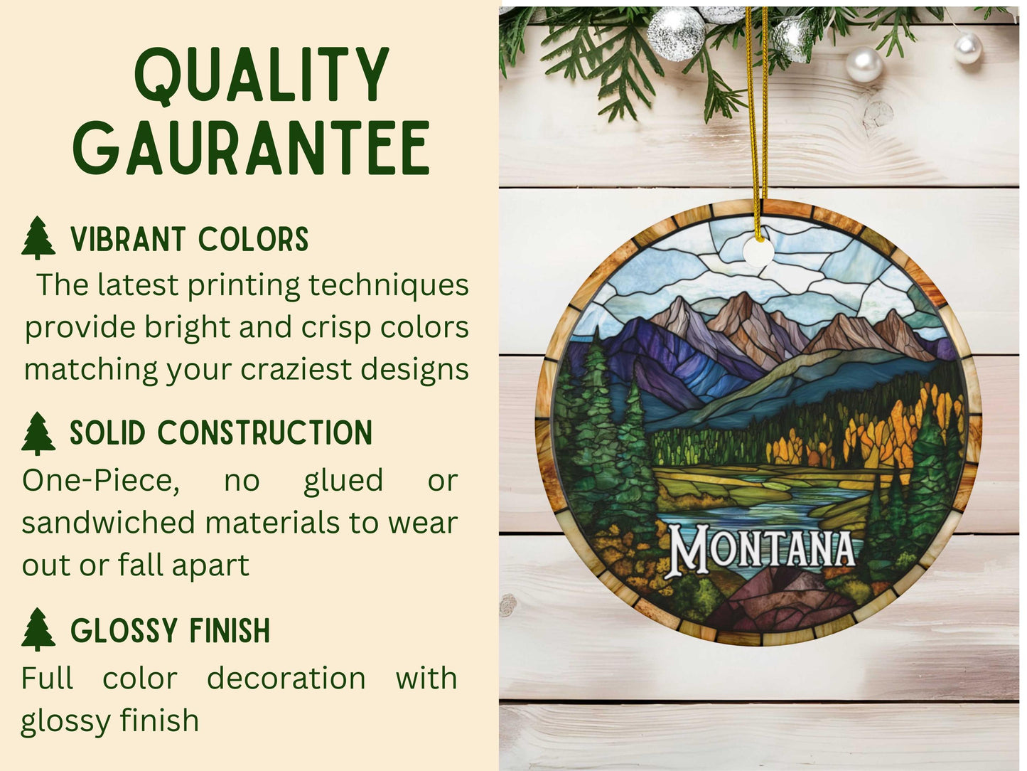Montana Faux Stained Glass Ornament
