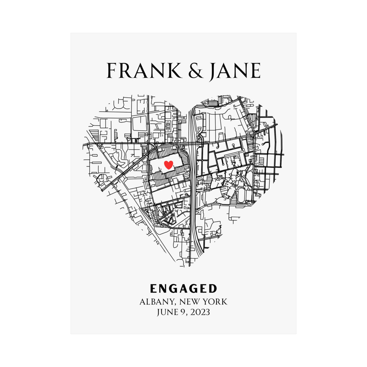 Personalized Engagement Map - Poster Print