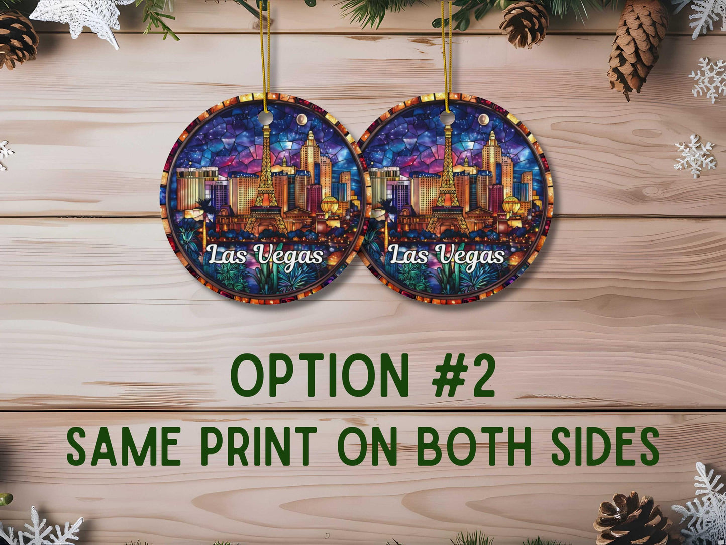 Las Vegas Stained Glass Style Ornament