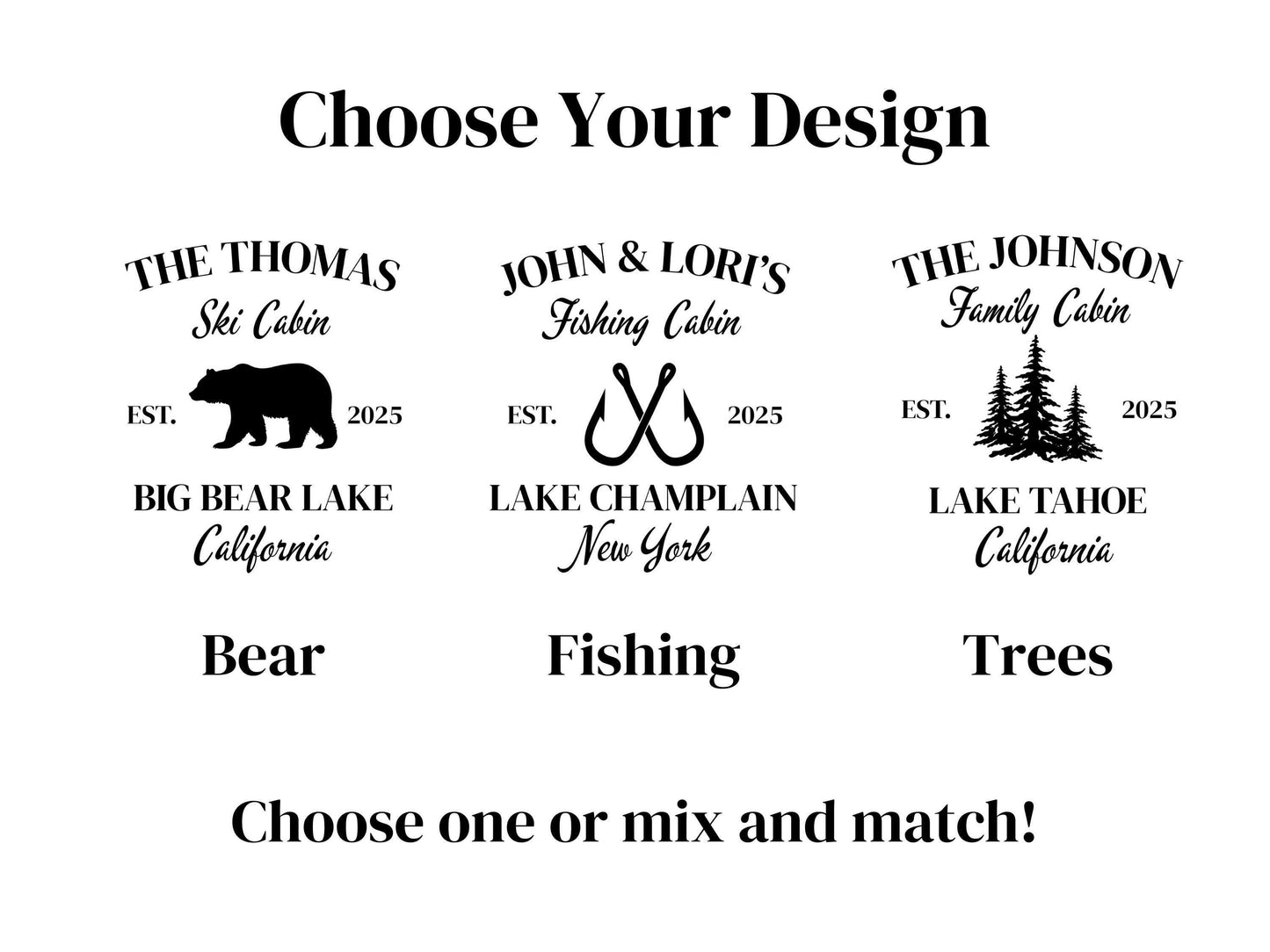 Personalized Family Cabin Stone Drink Coasters, Set of 4