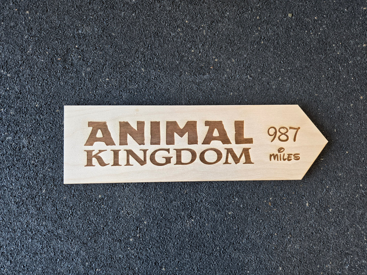 Miles to Disney World - Set of 4 Custom Wood Theme Park Directional Signs