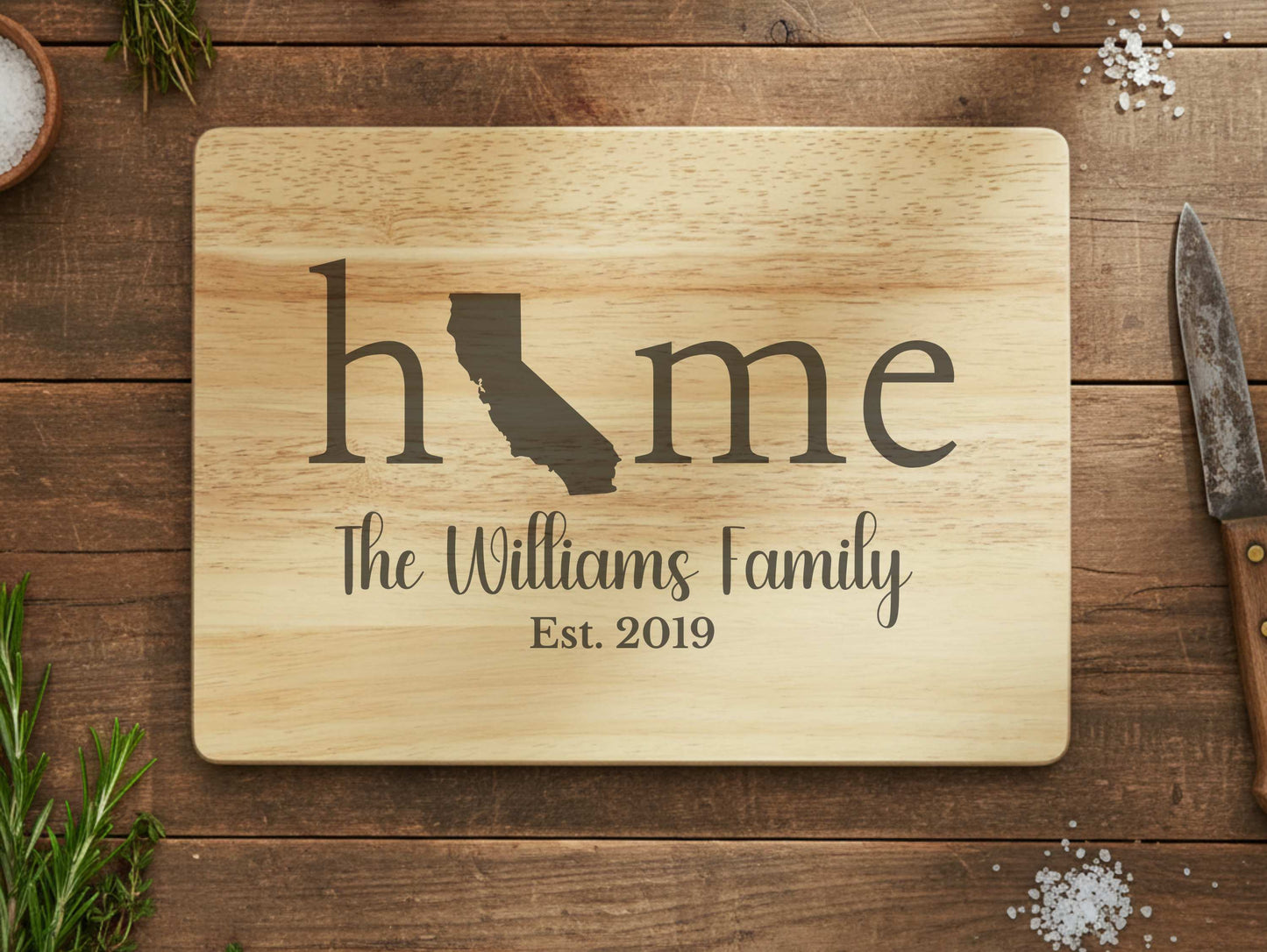 California Home Engraved Cutting Board