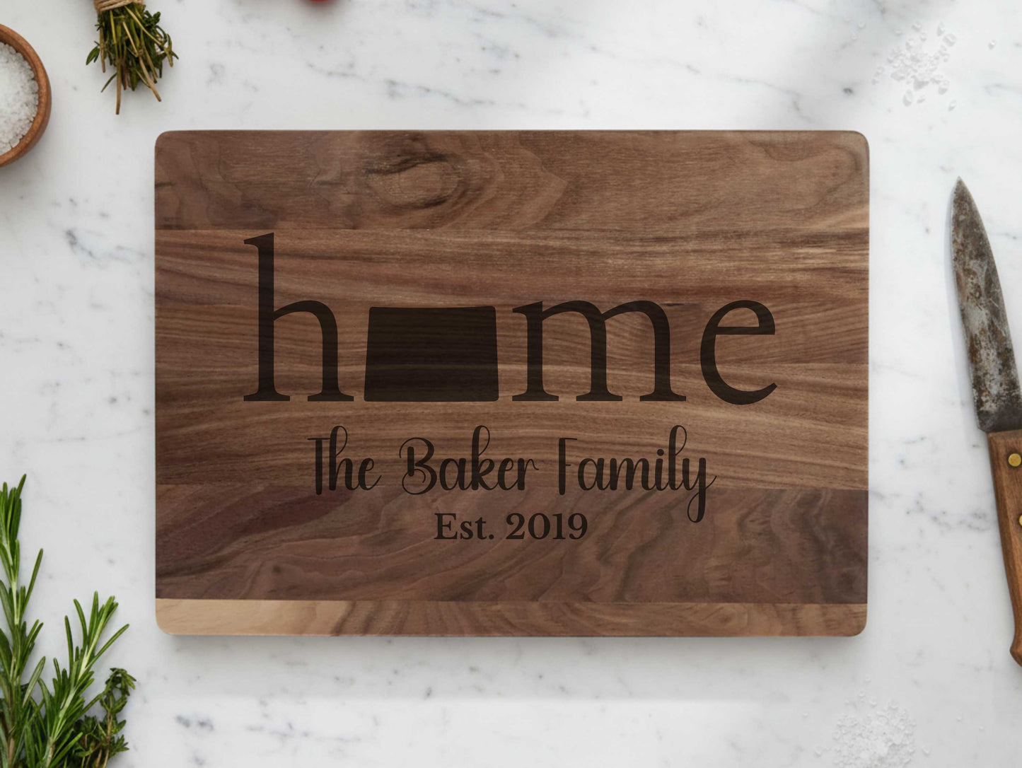 Colorado Home Engraved Walnut Cutting Board