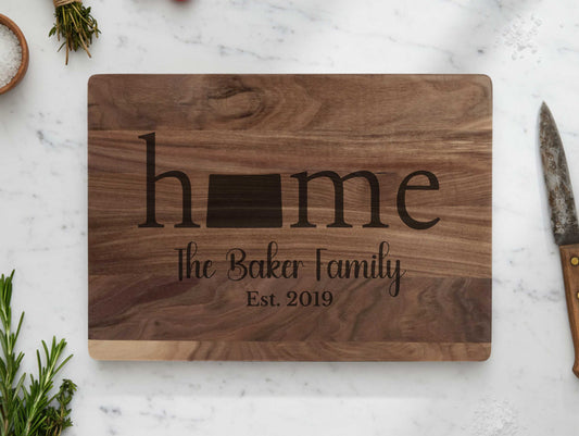 Colorado Home Engraved Walnut Cutting Board