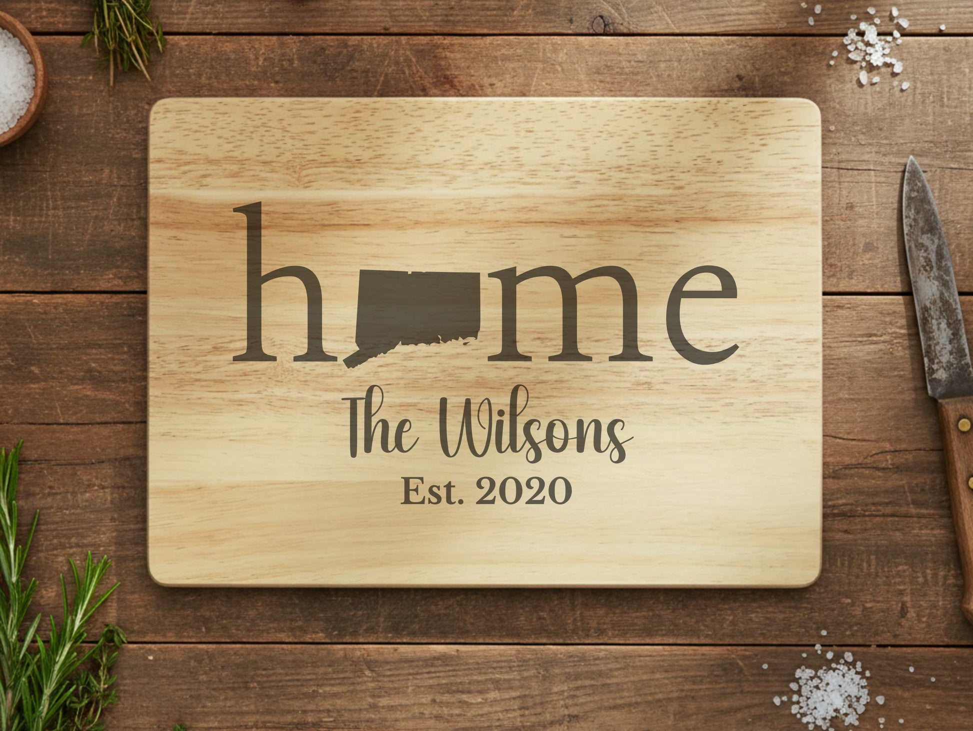 Connecticut Home Engraved Cutting Board
