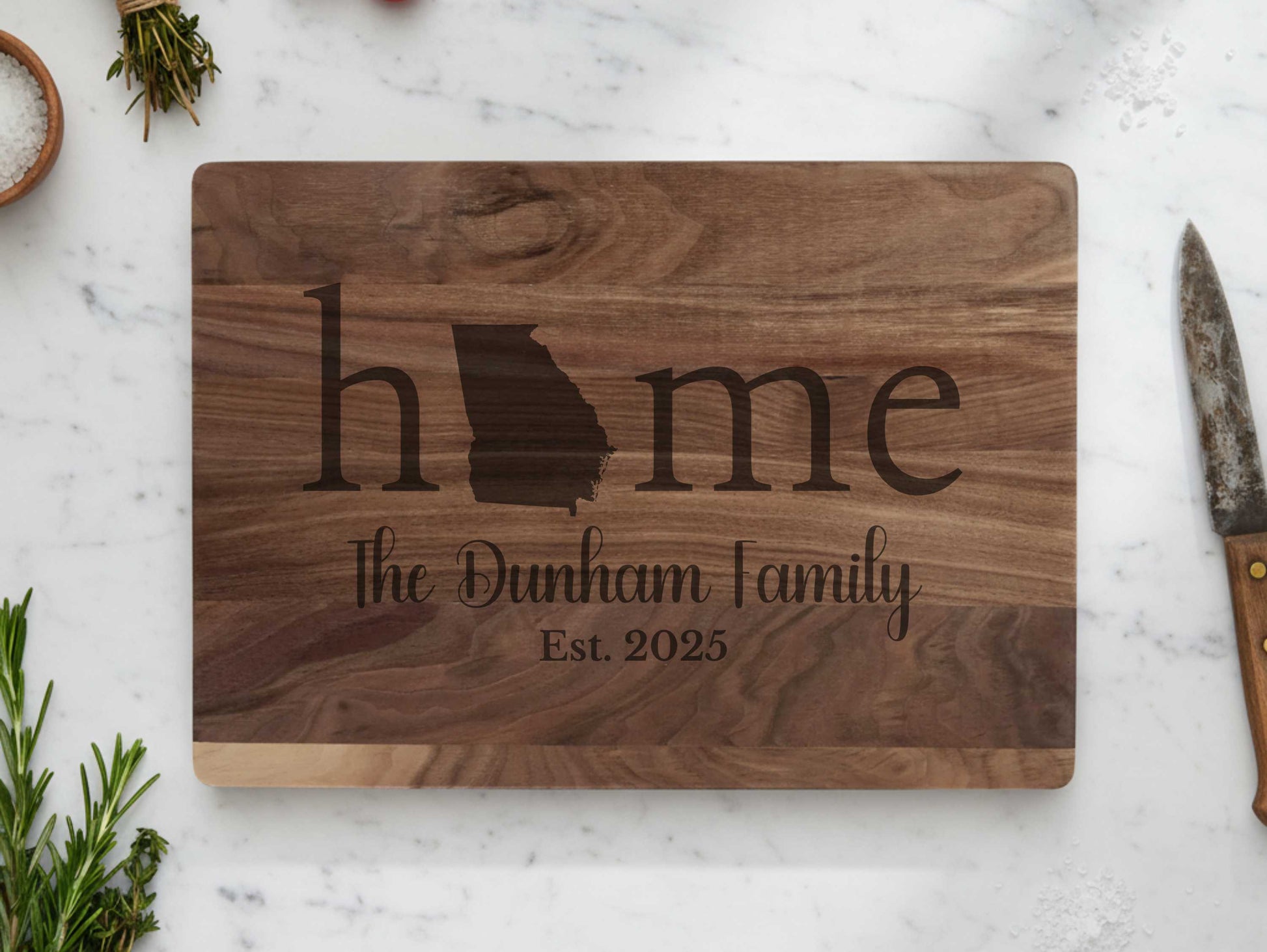 Georgia Home Engraved Walnut Cutting Board