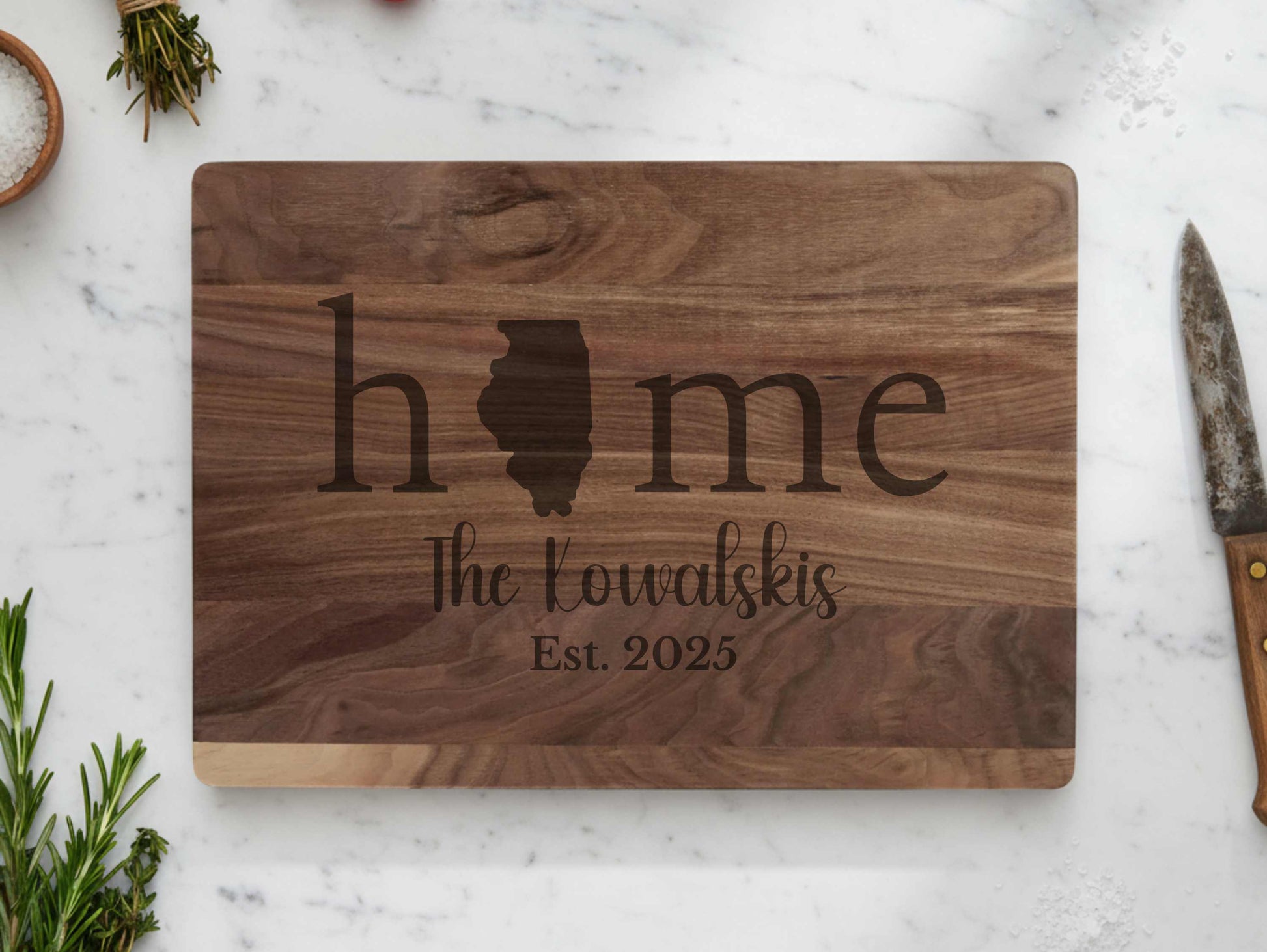 Illinois Home Walnut Cutting Board