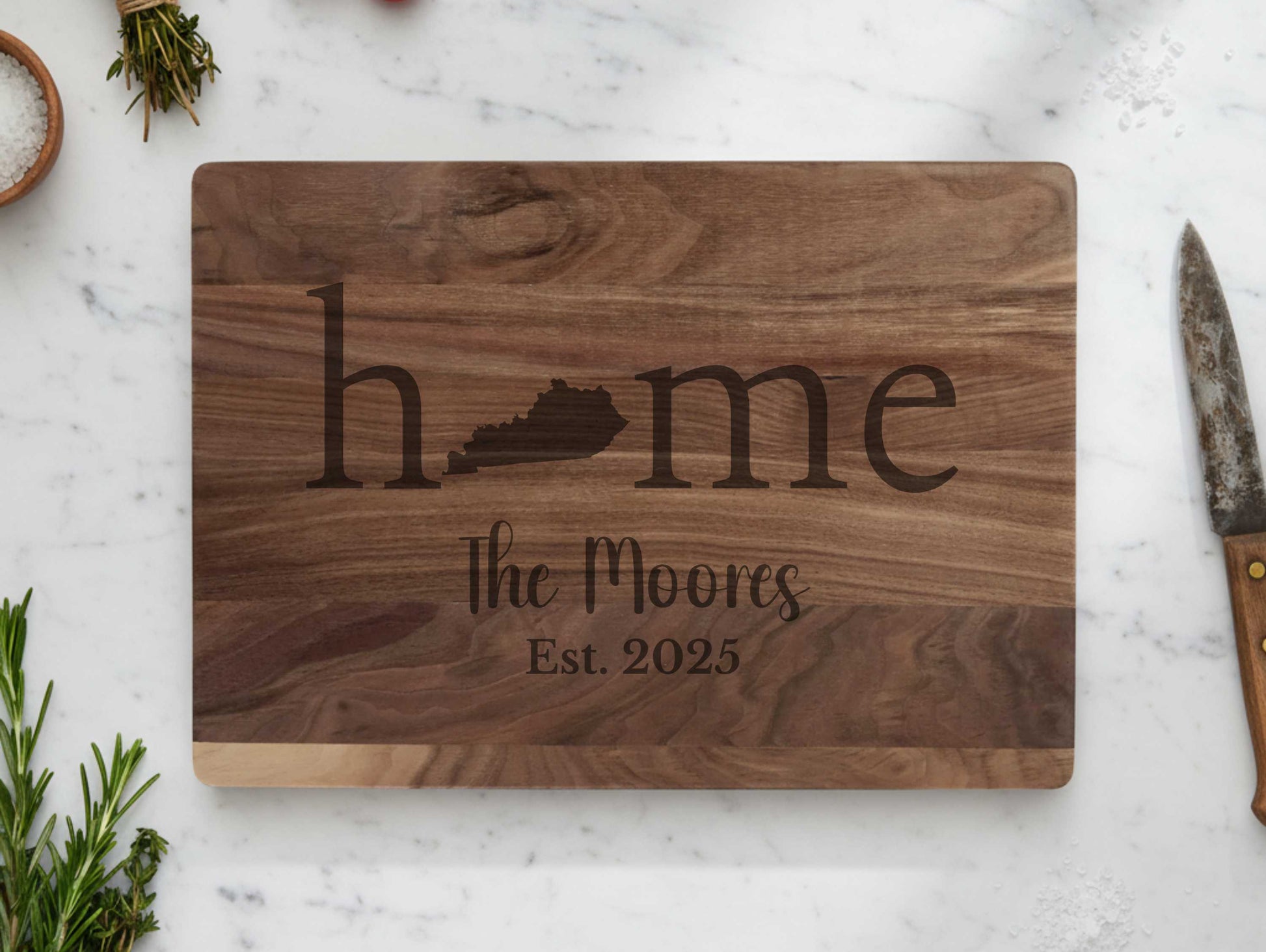 Kentucky Home Engraved Walnut Cutting Board