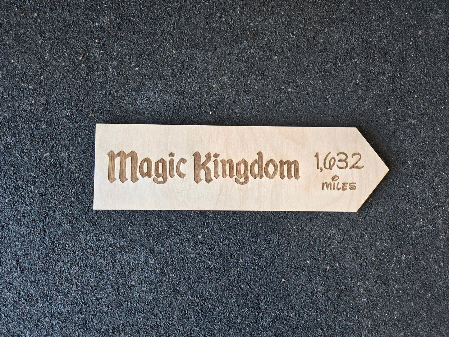 Miles to Disney World - Set of 4 Custom Wood Theme Park Directional Signs