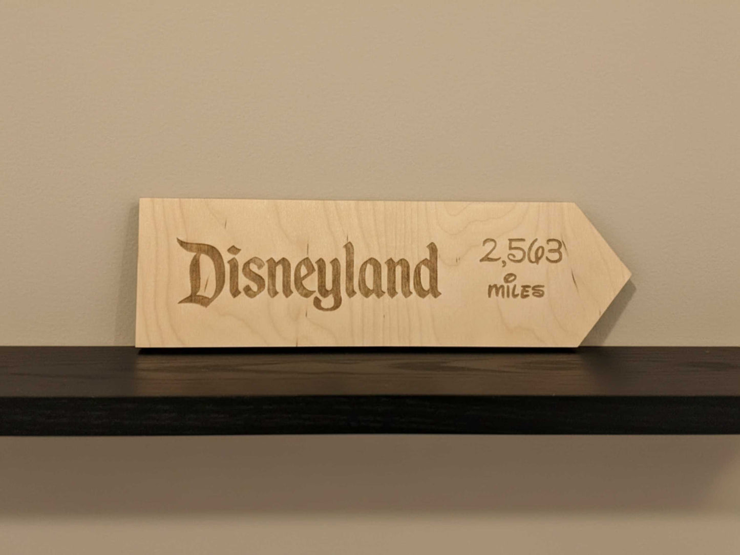 Miles to Disneyland Directional Sign - Personalized With Distance To Your Home