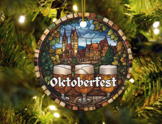 Oktoberfest Faux Stained Glass Ornament