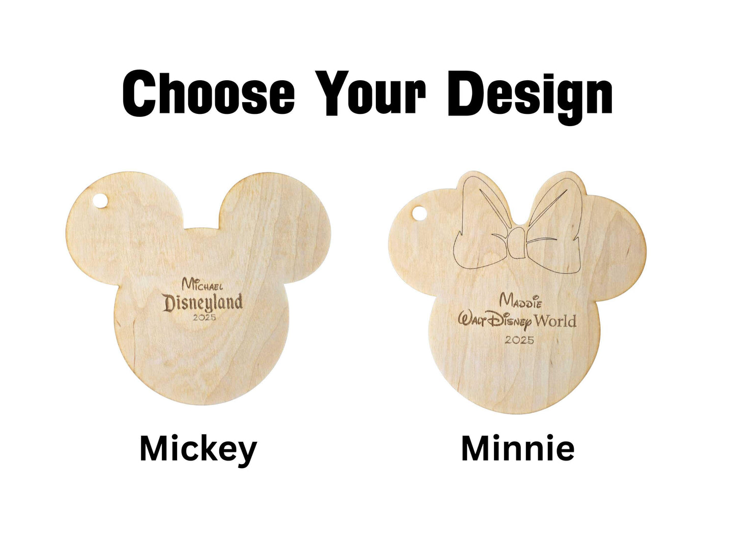 Personalized Disney Parks Autograph Card, Mickey & Minnie Autograph Ornaments