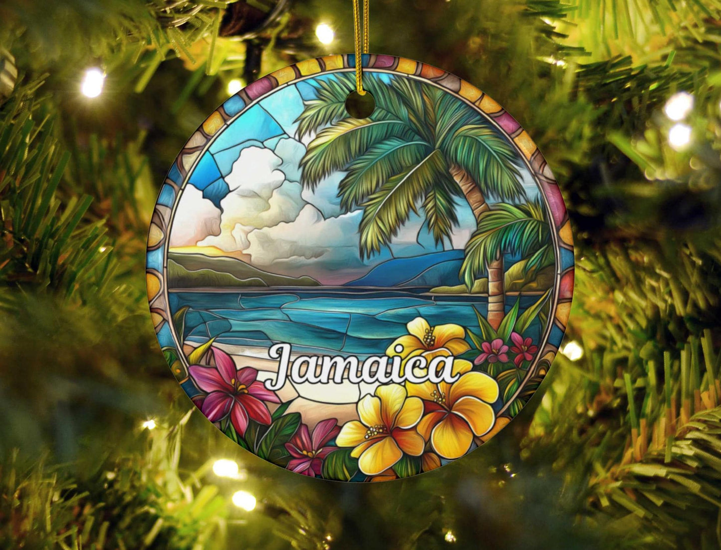 Jamaica Faux Stained Glass Ornament