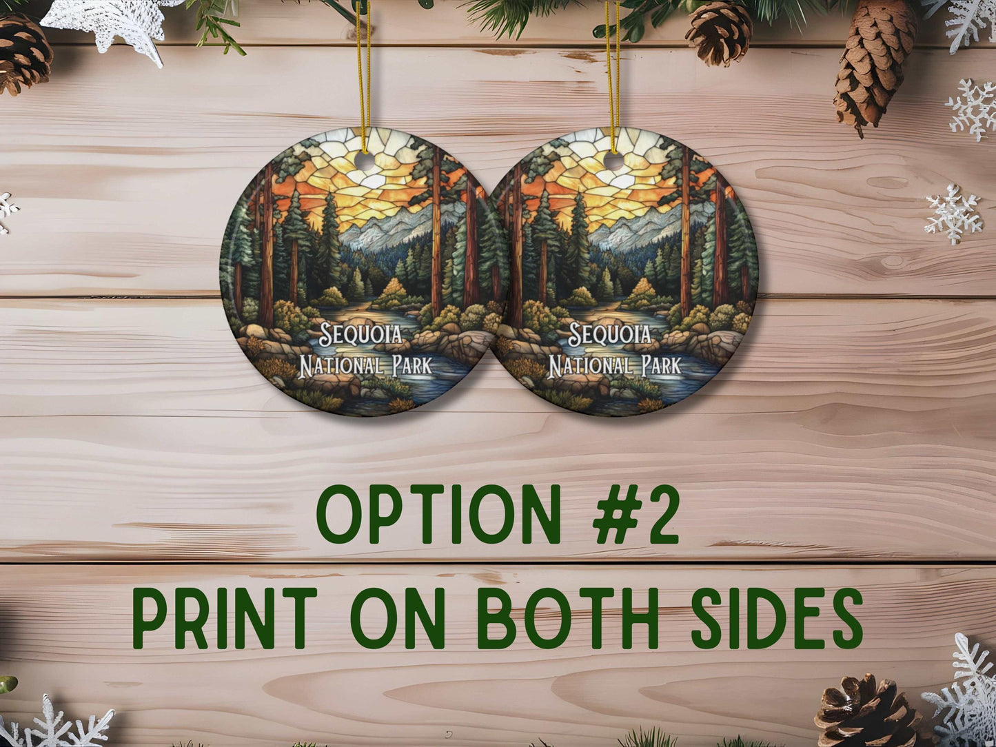 Sequoia National Park Stained Glass Style Ornament