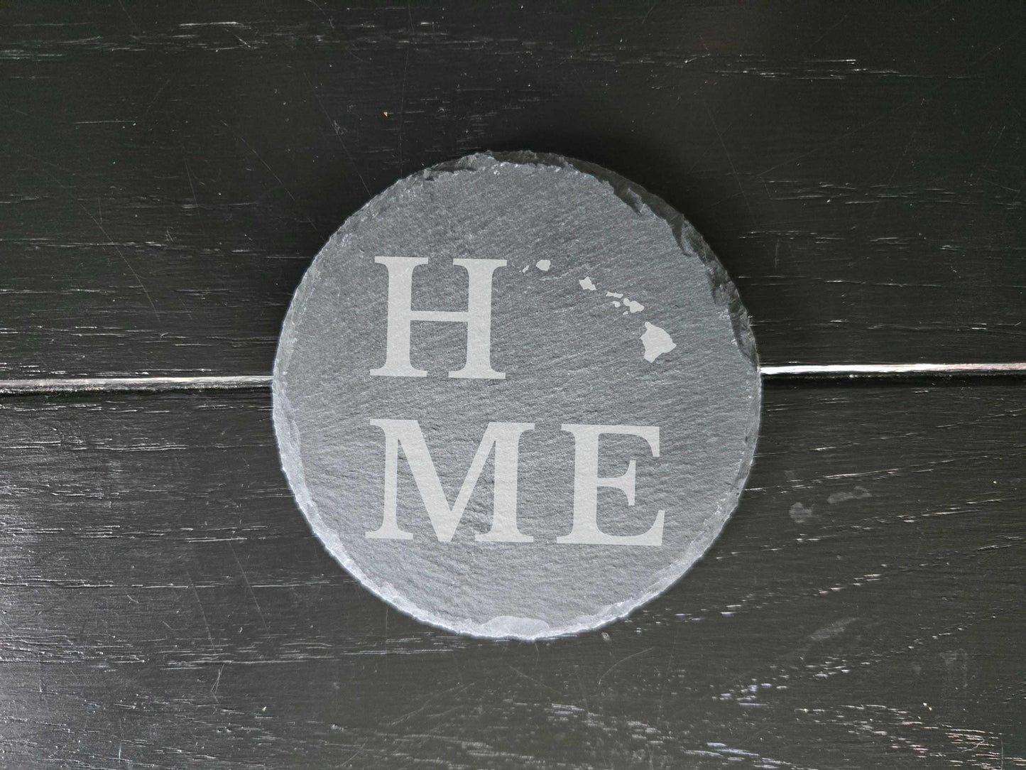 Hawaii Home State Engraved Stone Coasters, Set of 4