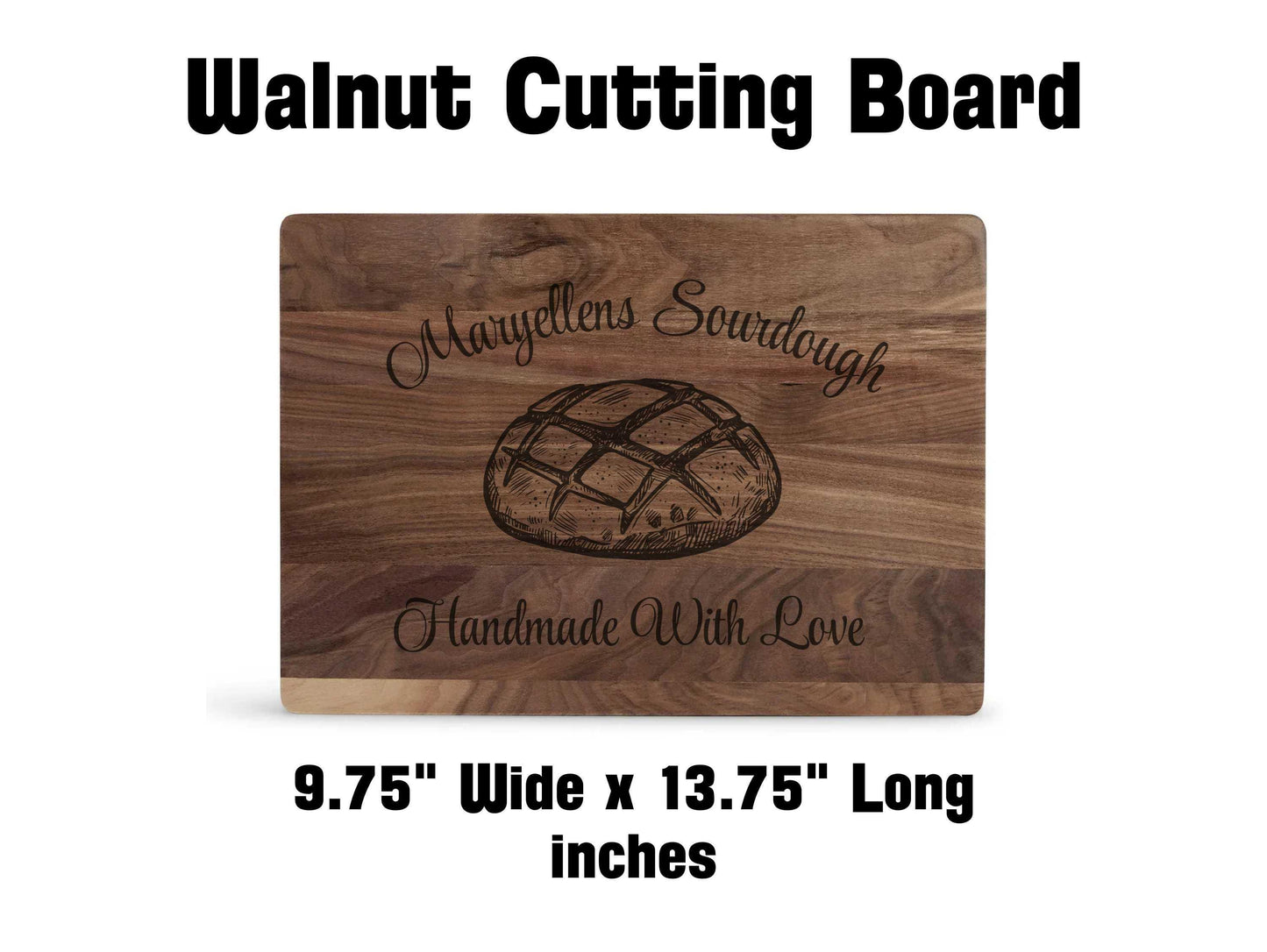 Engraved Sourdough Cutting Board, Personalized Baking Gift