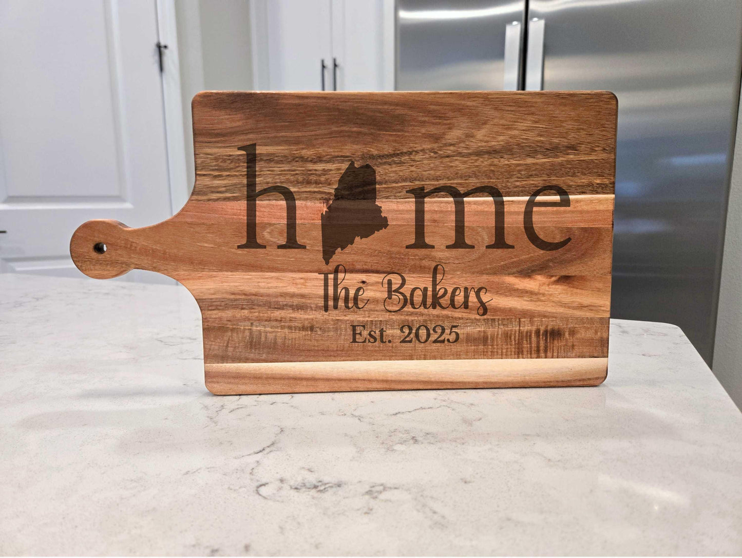 Engraved Maine Home Handle Board