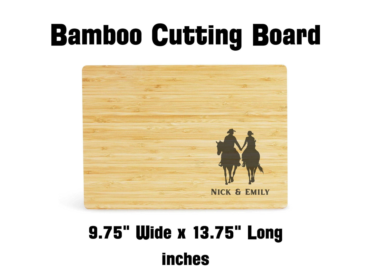 Cowboy Cutting Board, Horse Riding Couple Charcuterie Board