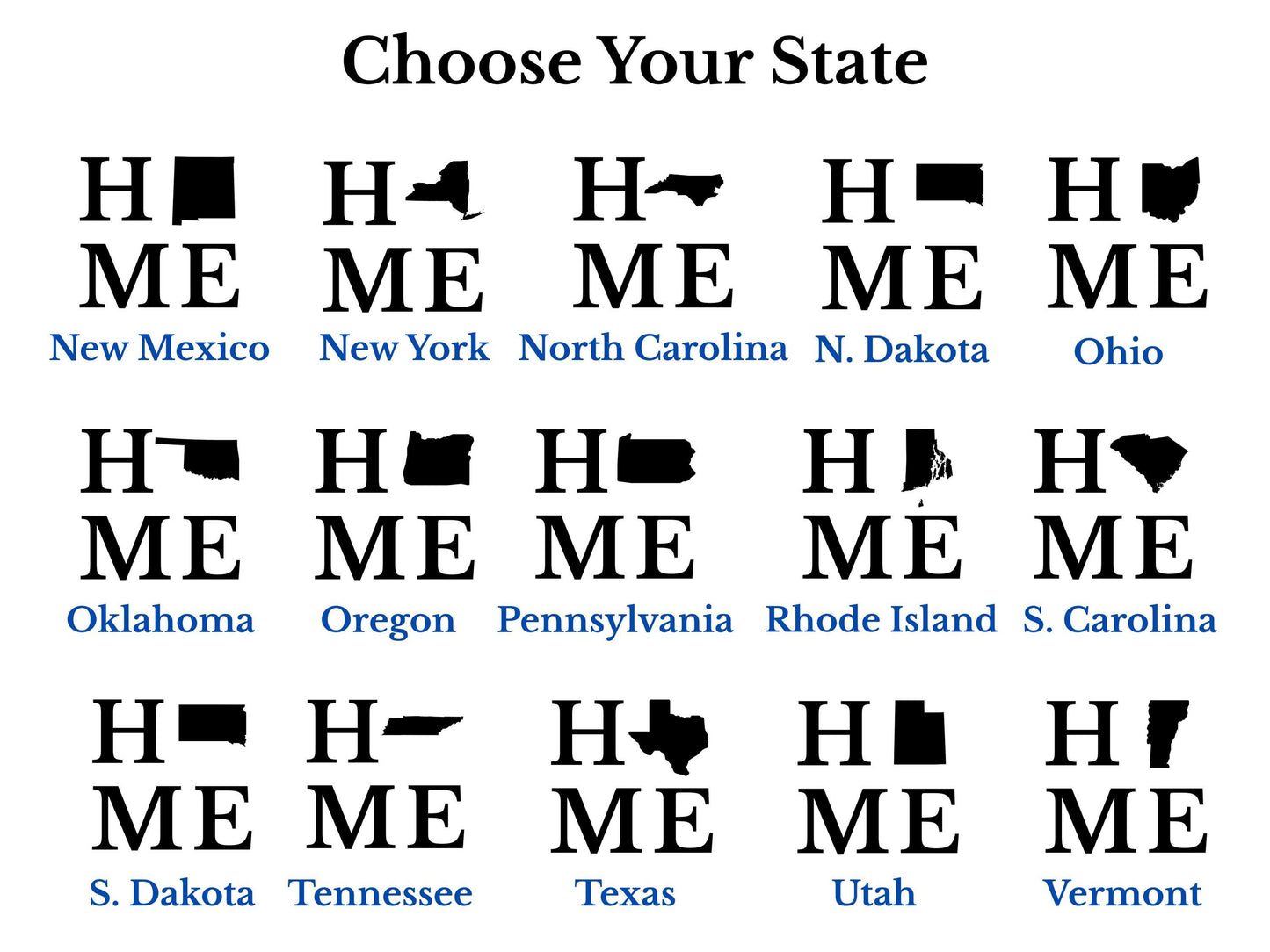 Choose Your Home State Set of 4 Stone Drink Coasters