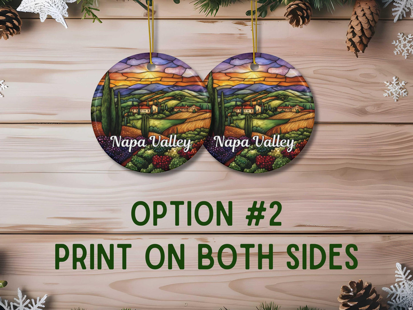 Napa Valley Faux Stained Glass Ornament