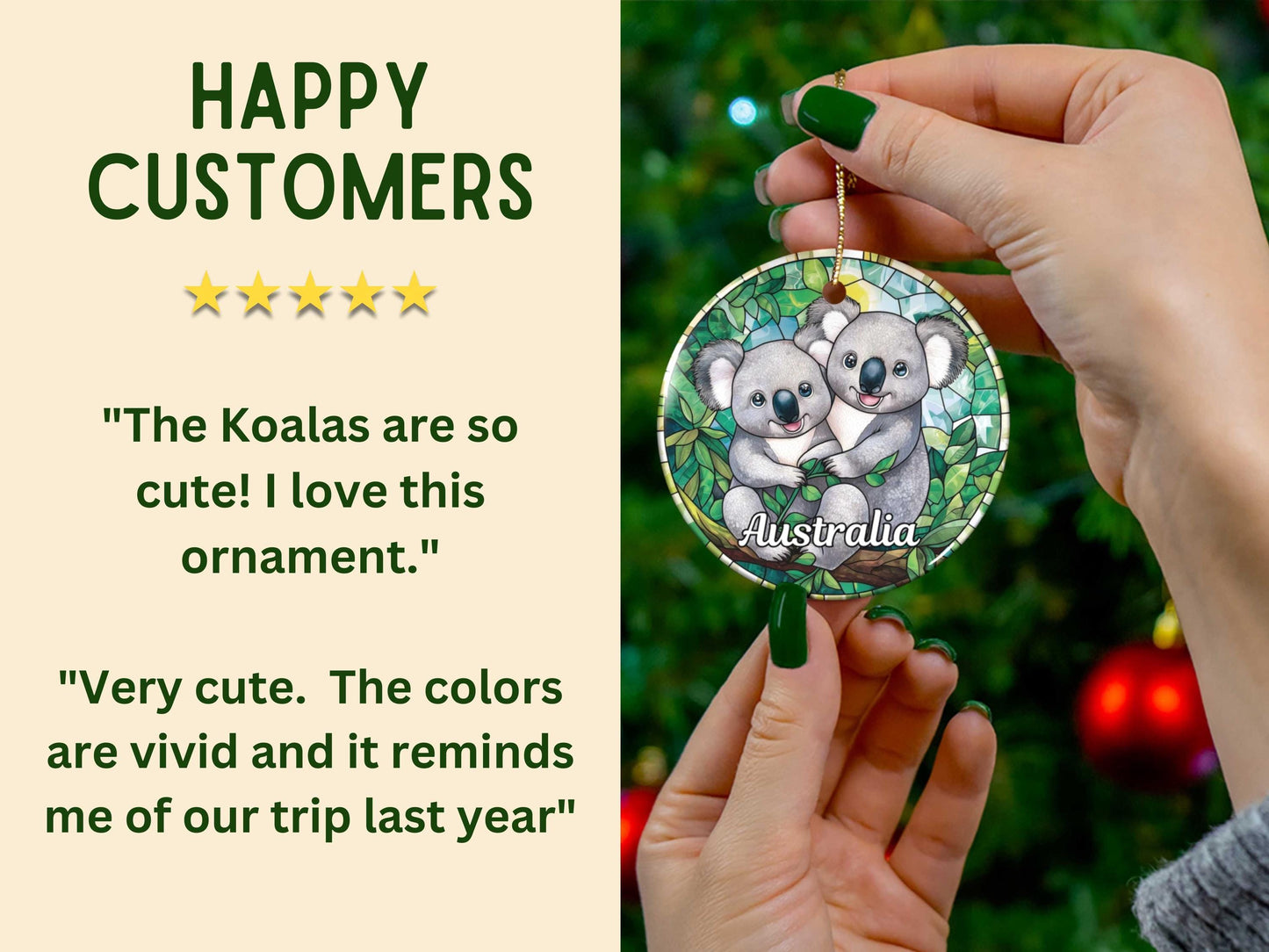 Australia Faux Stained Glass Style Ornament