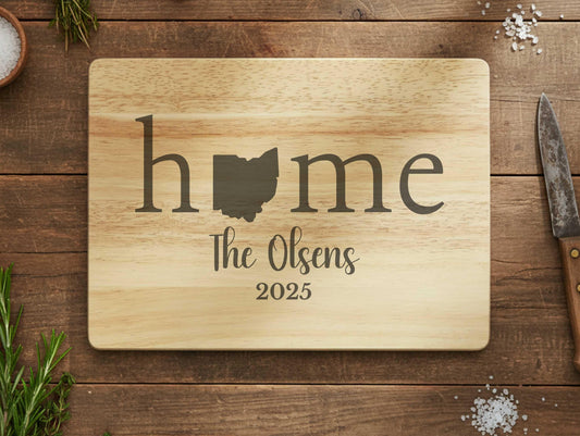 Personalized Ohio Wood Charcuterie or Cutting Board