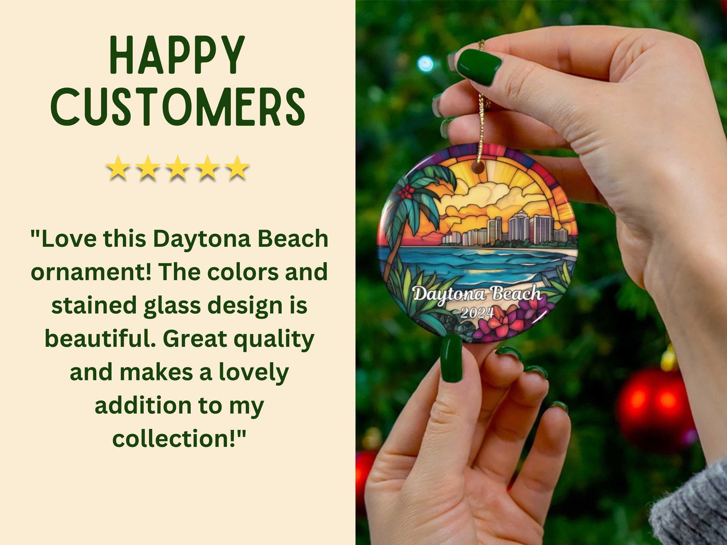 Daytona Beach Christmas Ornament