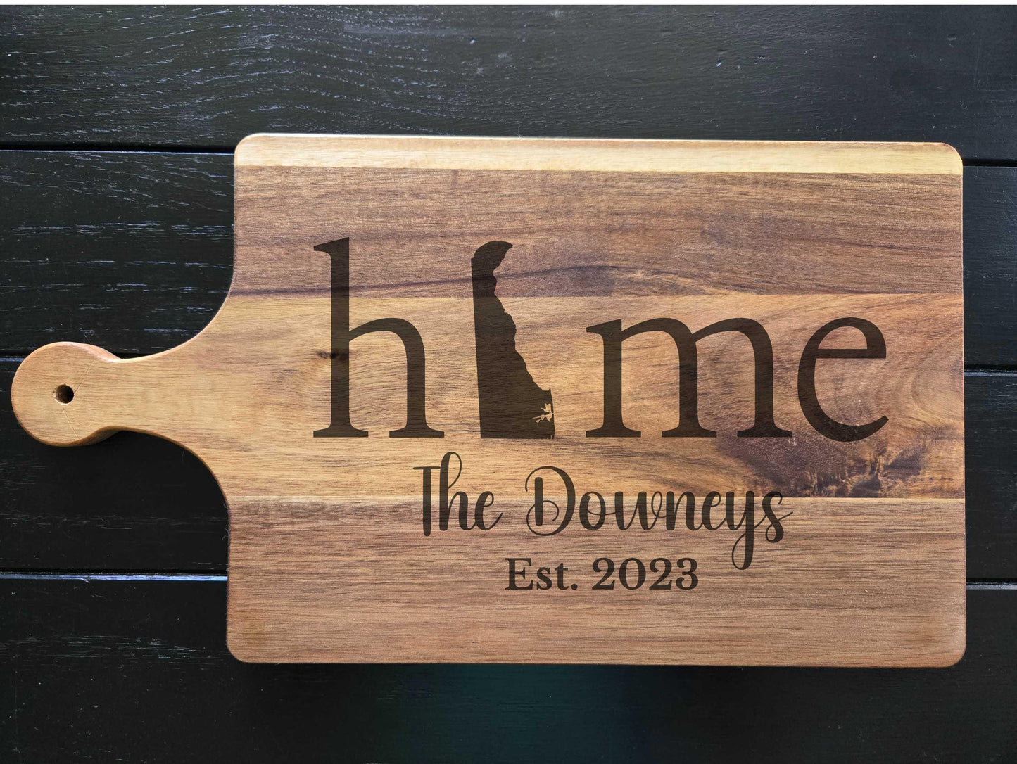 Personalized Delaware Home Charcuterie or Cutting Board