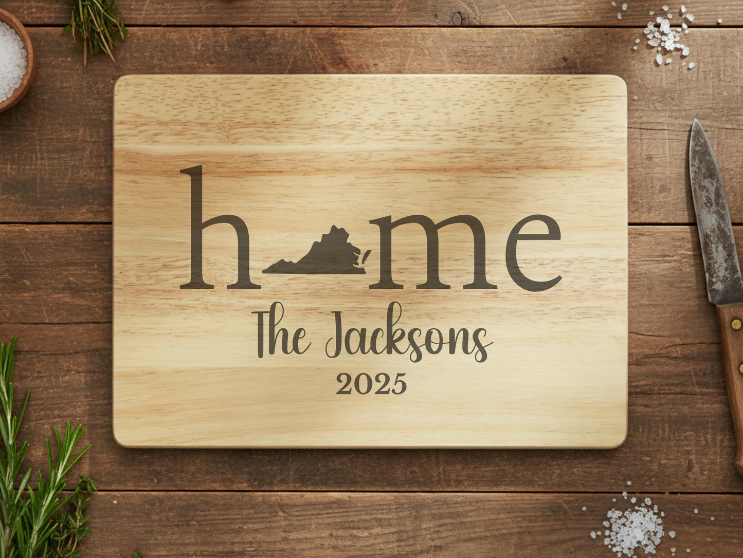 Personalized Virginia Wood Charcuterie or Cutting Board