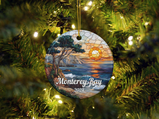 Monterey Bay Faux Stained Glass Ornament