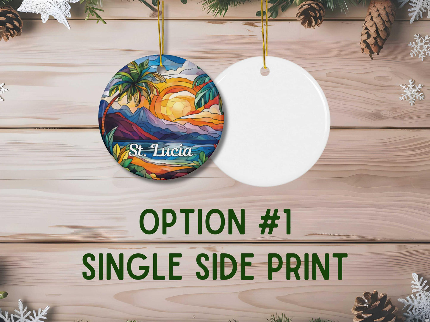 St. Lucia Stained Glass Style Ornament
