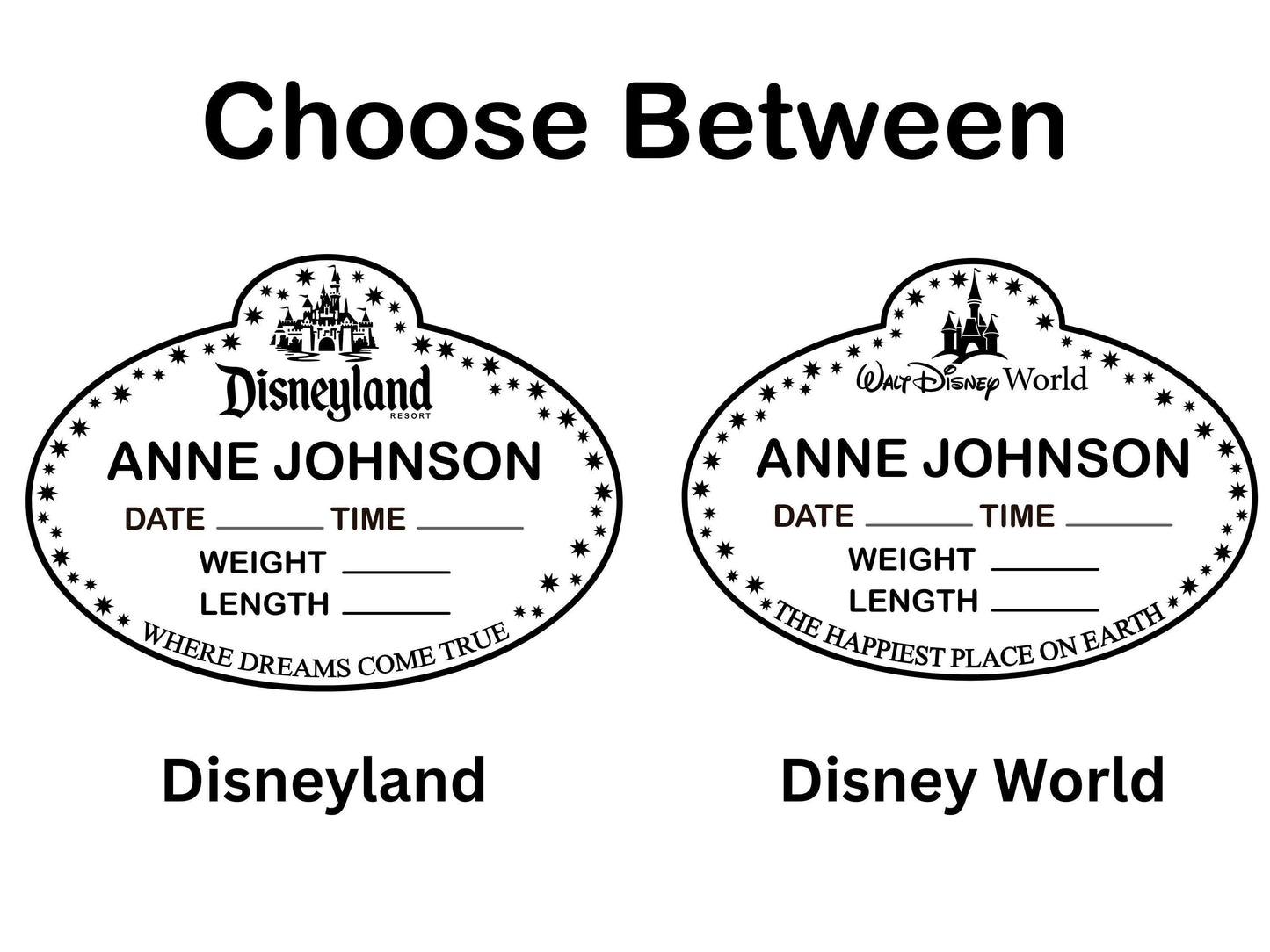 Engraved Disney Baby Announcement Sign - Cast Member Badge