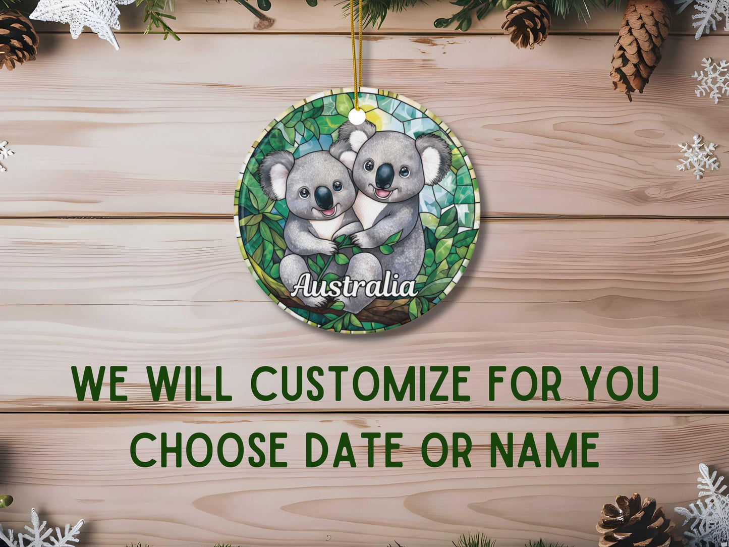 Australia Faux Stained Glass Style Ornament